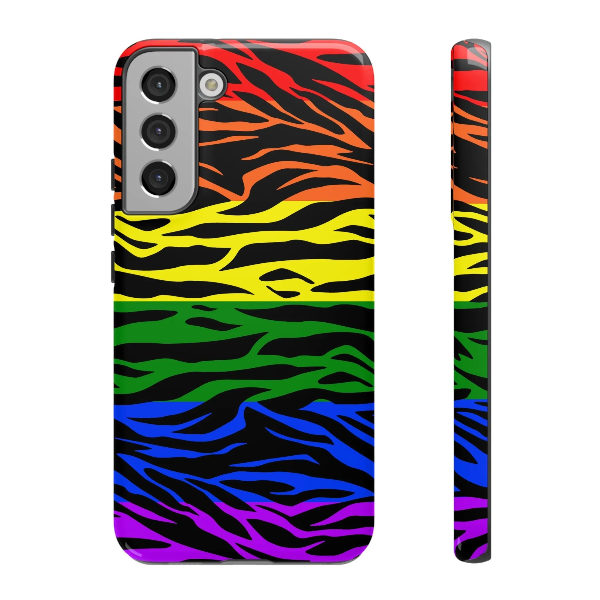 Pride LGBT Rainbow Discrete Tough Phone Case Tiger Print