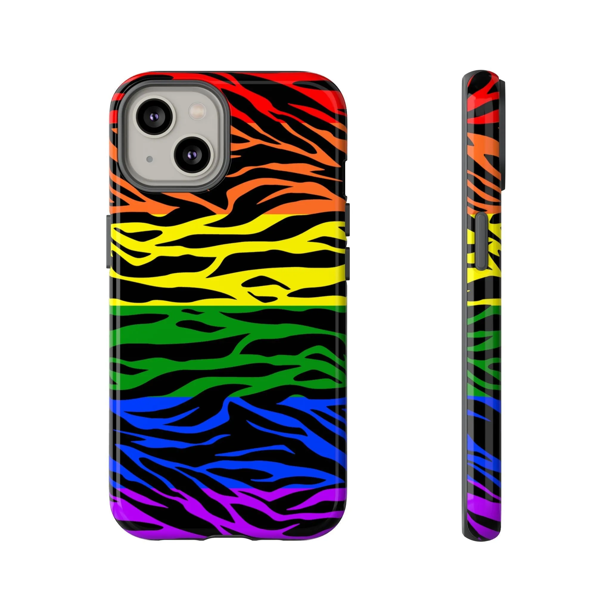 Pride LGBT Rainbow Discrete Tough Phone Case Tiger Print