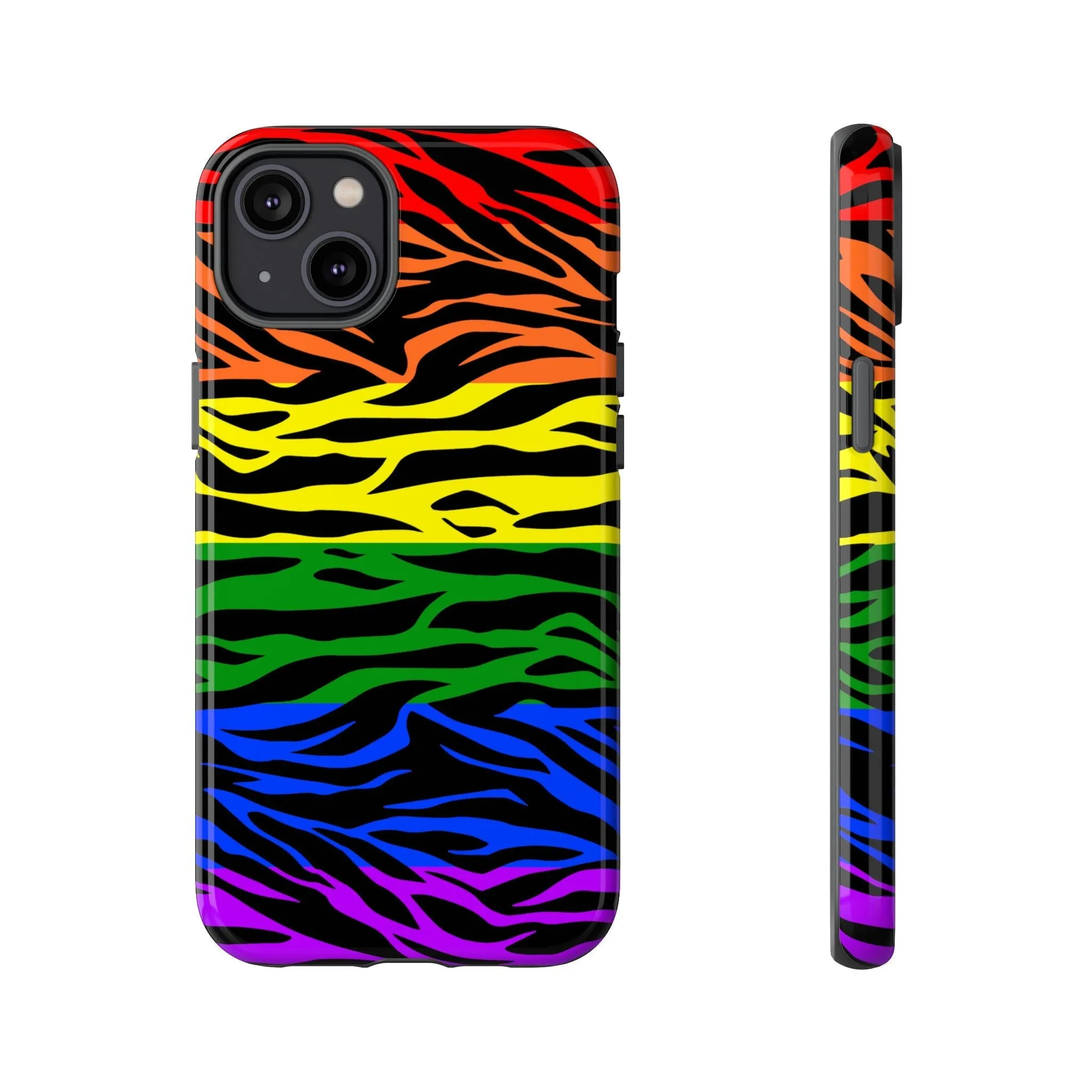 Pride LGBT Rainbow Discrete Tough Phone Case Tiger Print