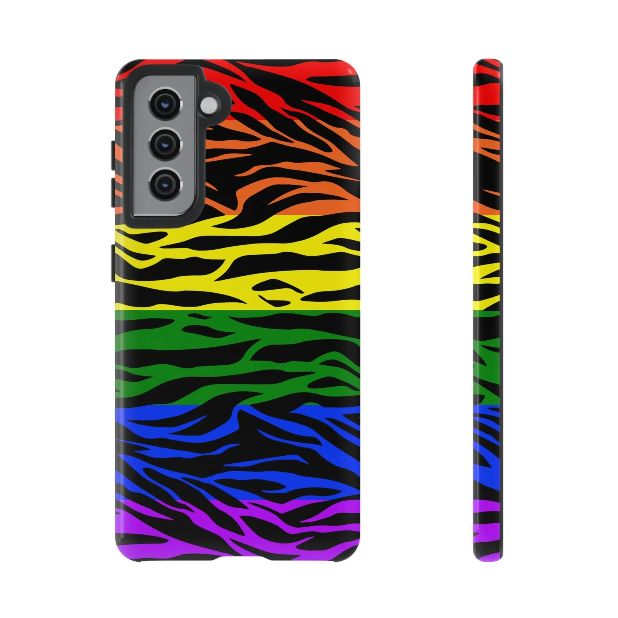 Pride LGBT Rainbow Discrete Tough Phone Case Tiger Print