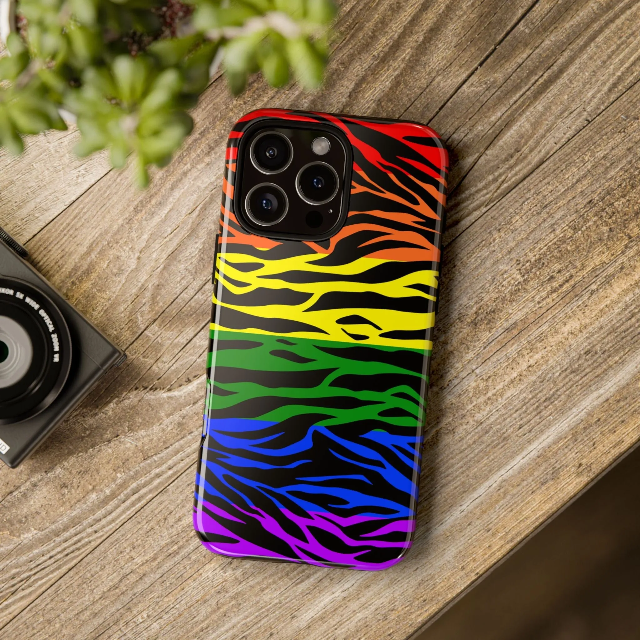 Pride LGBT Rainbow Discrete Tough Phone Case Tiger Print