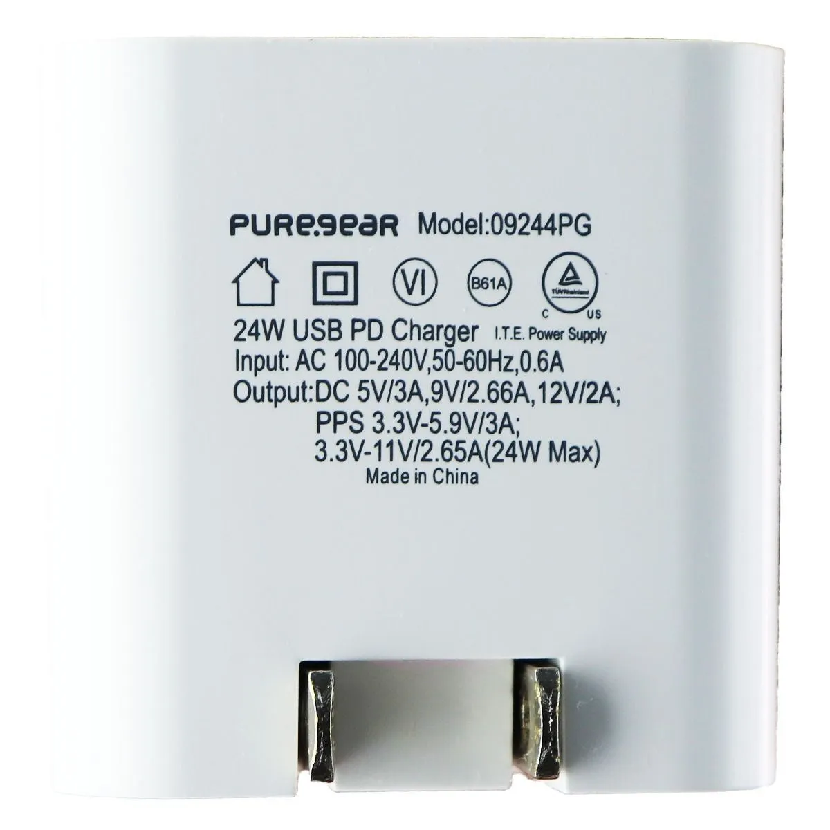 PureGear USB-C Wall Charger (24W/5V) - White (09244PG)