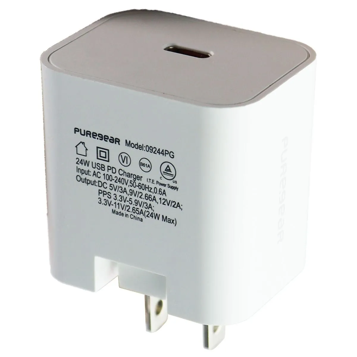 PureGear USB-C Wall Charger (24W/5V) - White (09244PG)