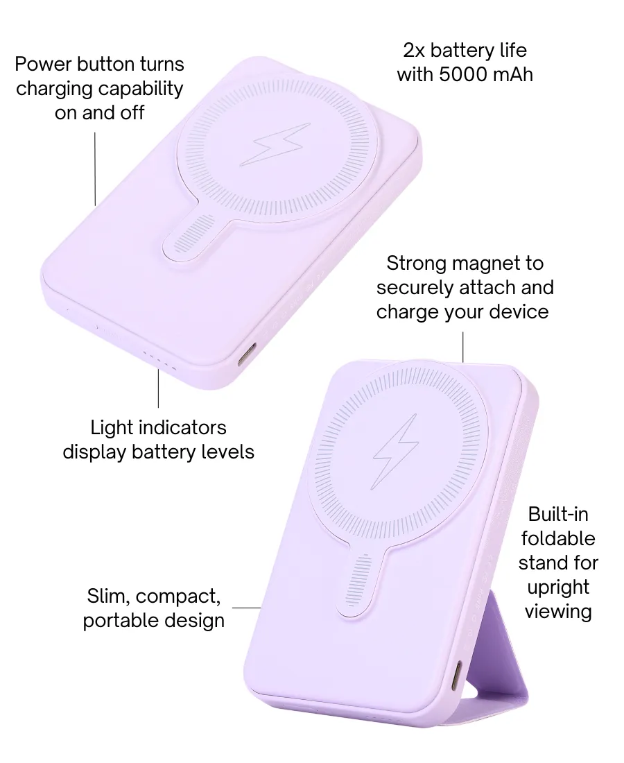 Purple MagSafe Battery Booster Stand