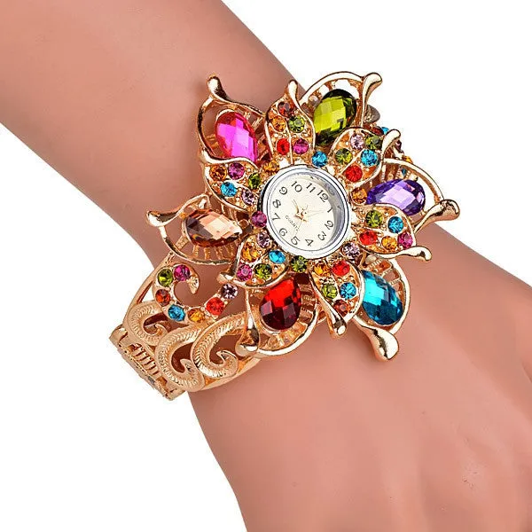 Quality crystal Women's Watches bracelet dress watch fashion ladies wristwatch Bangle watches