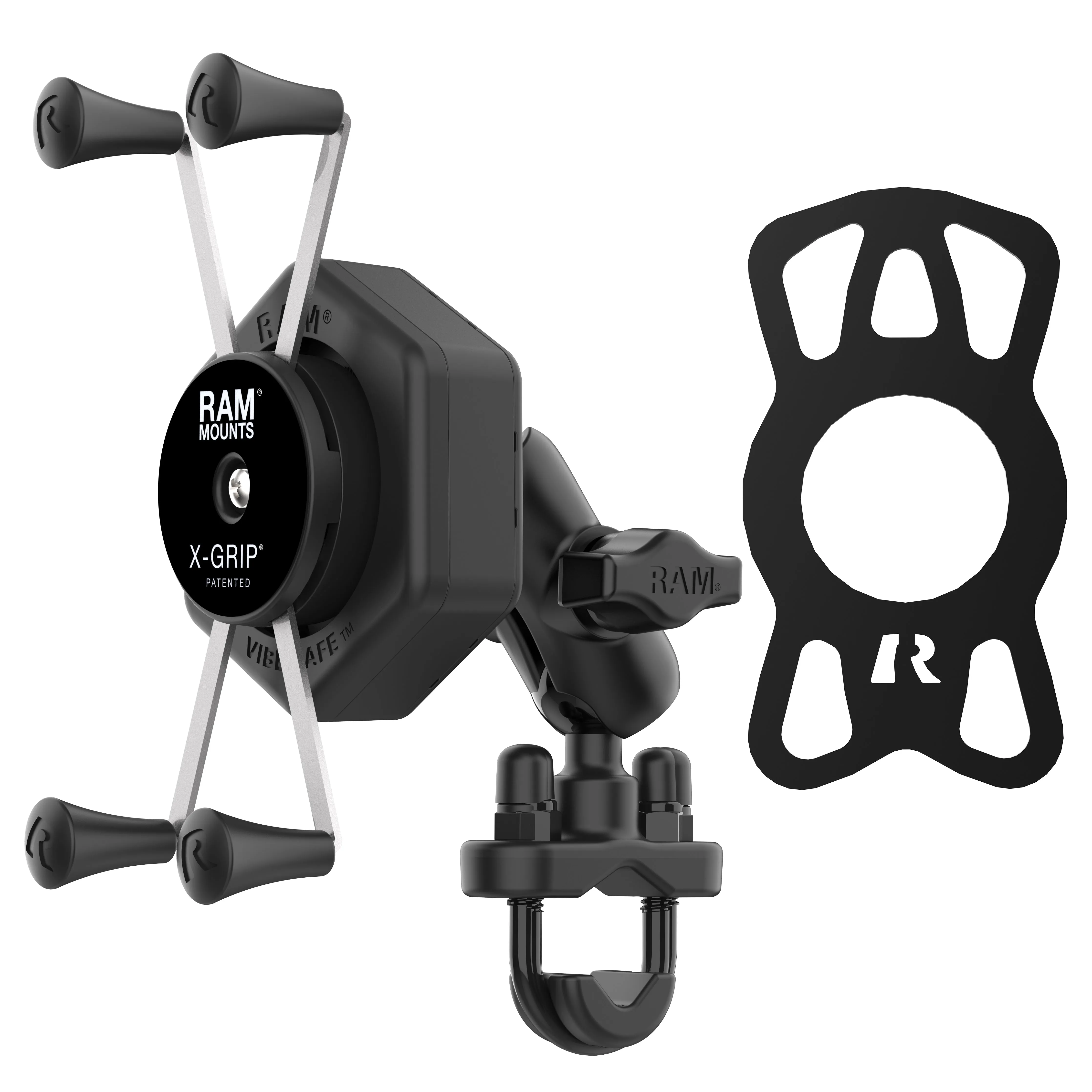 RAM® X-Grip® Large Phone Mount with Vibe-Safe™ & U-Bolt Base - Short