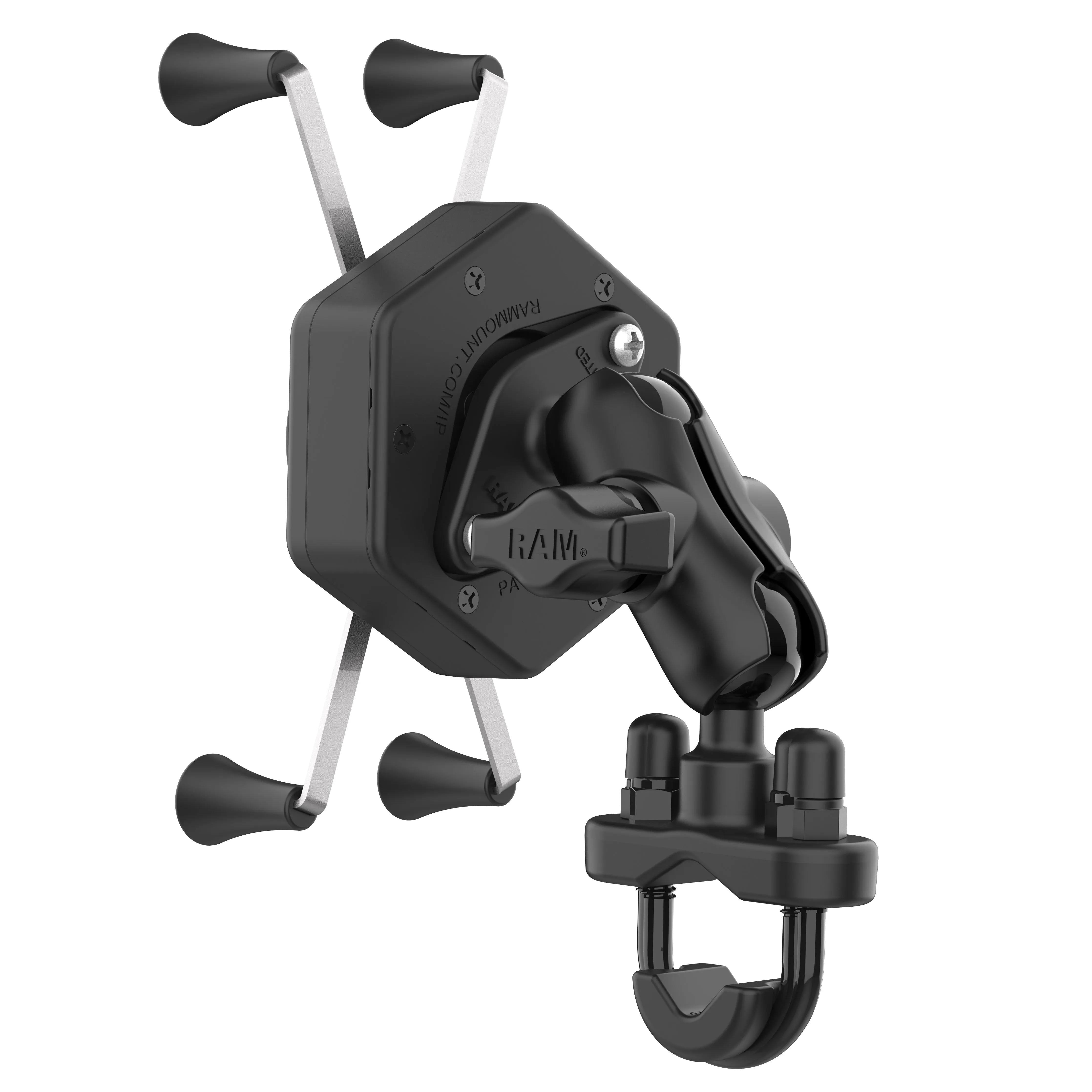 RAM® X-Grip® Large Phone Mount with Vibe-Safe™ & U-Bolt Base - Short