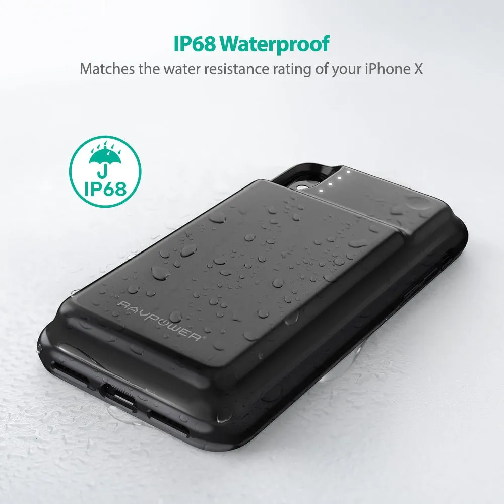 RAVPower 3200mAh Wireless TX RX Battery iPhone Case Waterproof Portable Charger