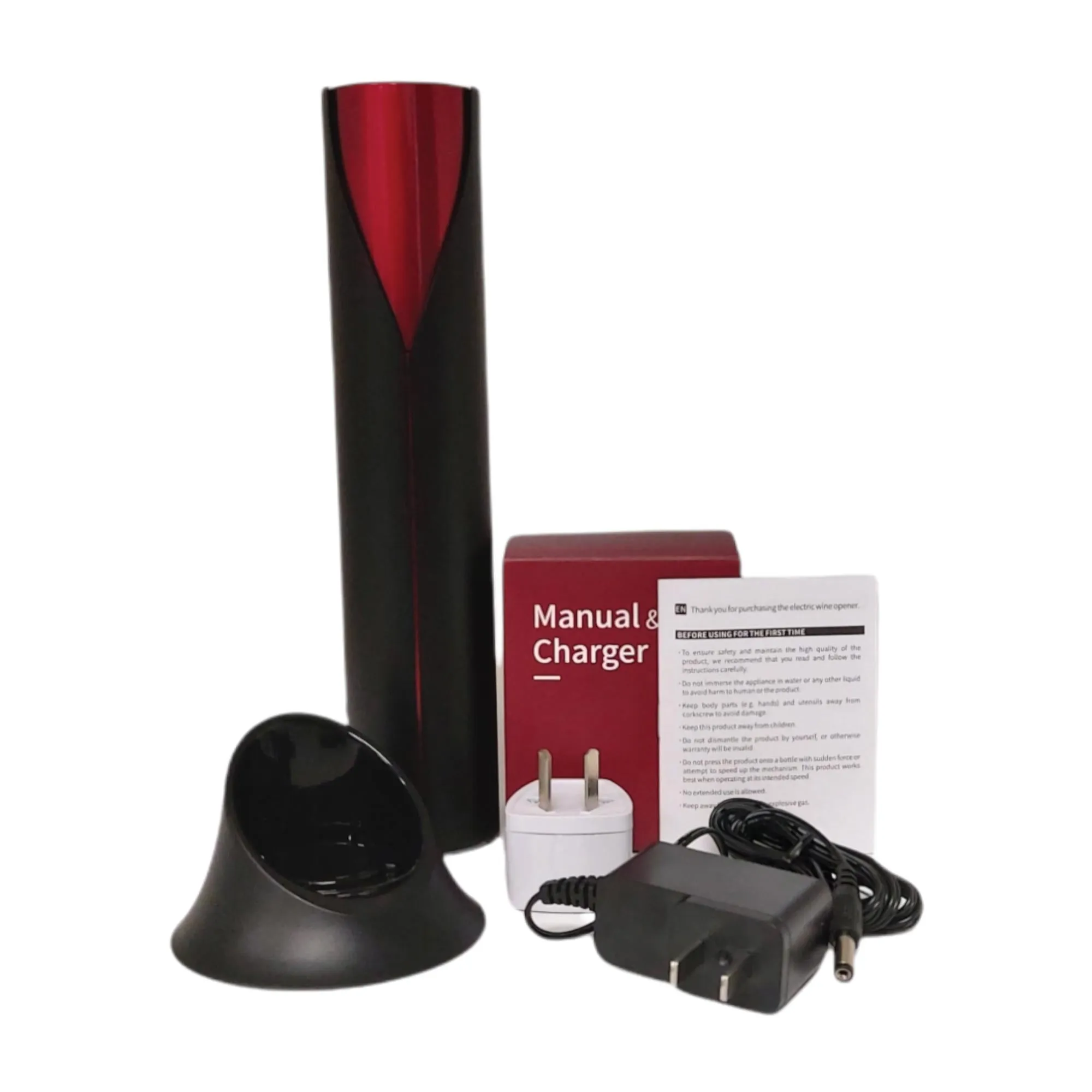 Rechargeable Cordless Wine Opener with Foil Cutter & Charging Base