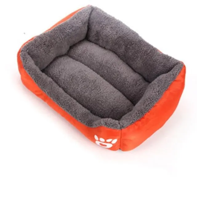 Rectangular Bed With Paw Design