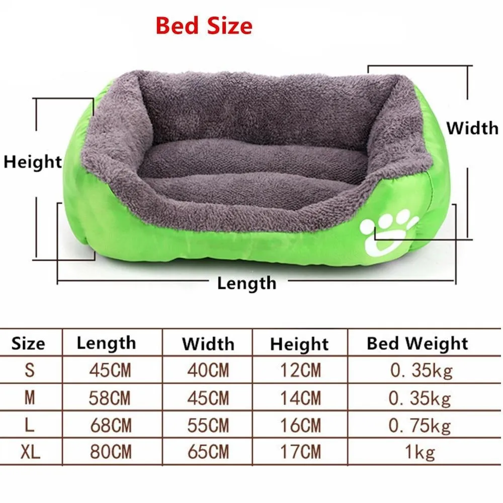 Rectangular Bed With Paw Design