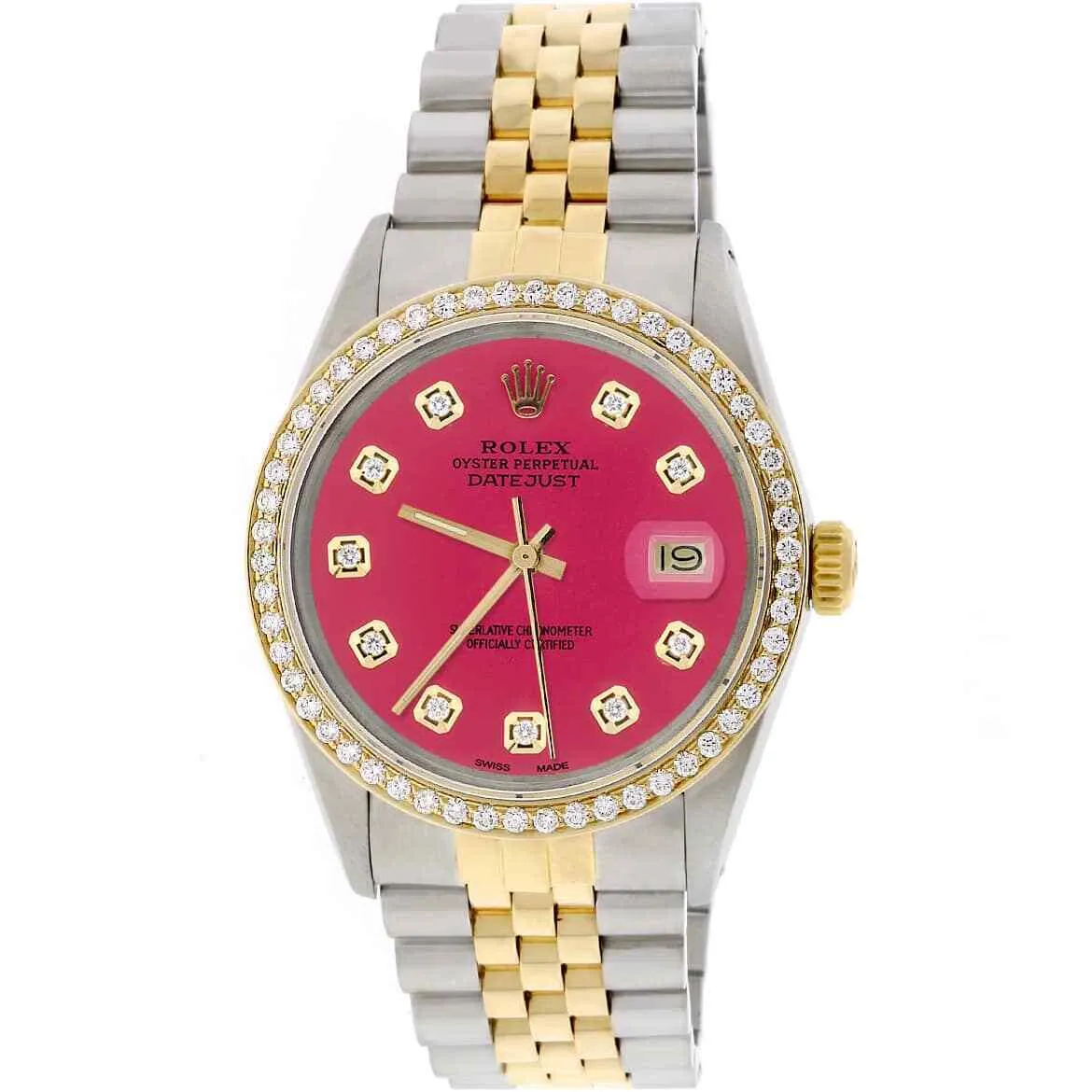 Rolex Datejust 2-Tone Gold/Steel 36mm Jubilee Watch Hot Pink Diamond Dial/Bezel TFJ-142508111