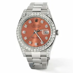 Rolex Datejust 41 126300 4.4CT Diamond Bezel/Lugs/Royal Salmon Dial,  TFJ-142508762