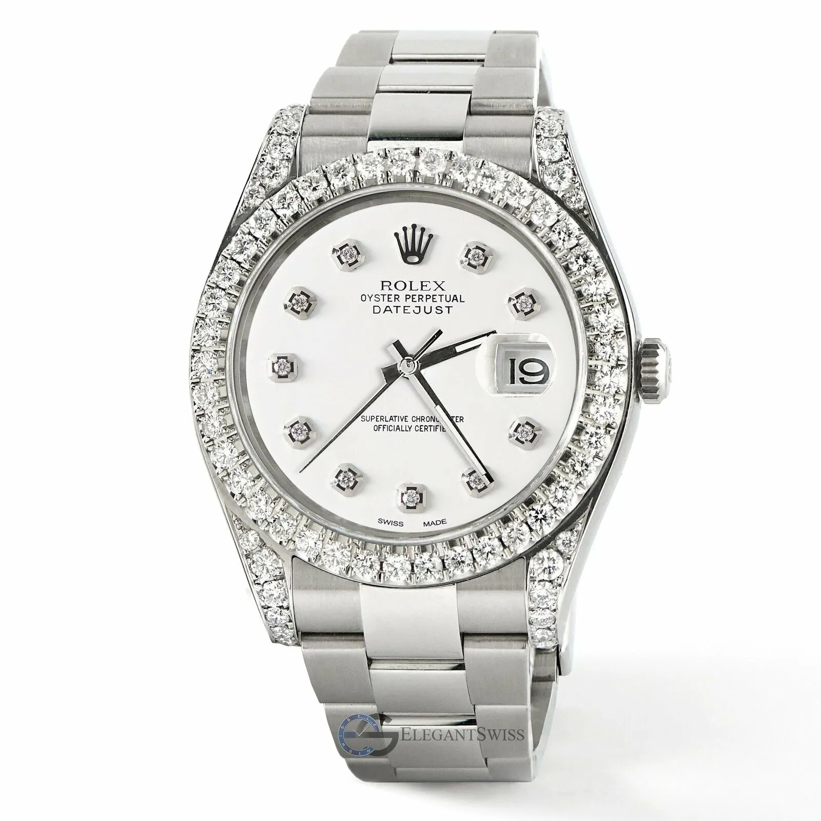 Rolex Datejust 41 126300 4.4CT Diamond Bezel/Lugs/White Dial,  TFJ-142508747