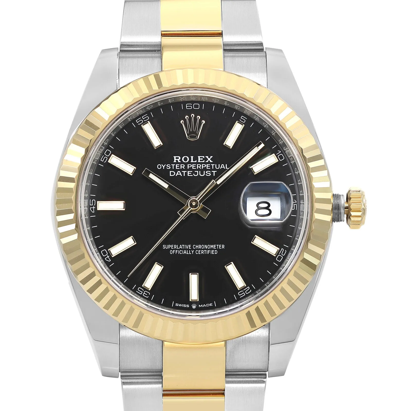 Rolex Datejust 41 Steel 18K Yellow Gold Black Index Dial Mens Watch  TFJ-142508518