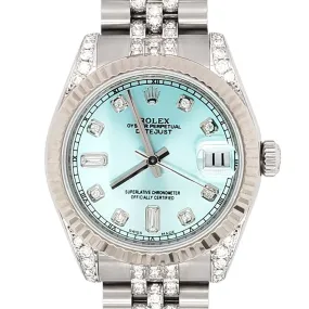 Rolex Datejust   Diamonds Watch With Turquoise Baguette Dial   TFJ-142508236