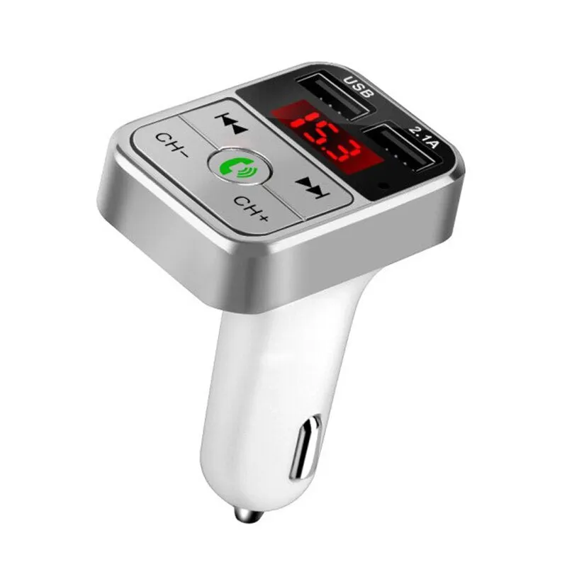 Rovtop Handsfree Wireless Bluetooth Car  Kit FM Transmitter TF Card LCD MP3 Player Dual USB 2.1A Car Charger Phone Charger