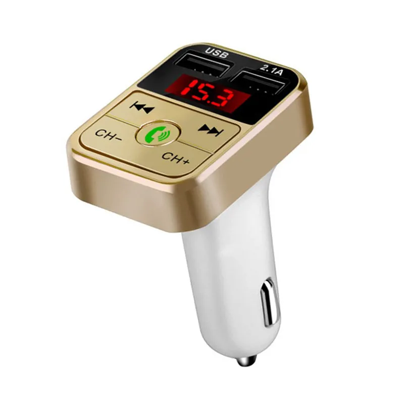 Rovtop Handsfree Wireless Bluetooth Car  Kit FM Transmitter TF Card LCD MP3 Player Dual USB 2.1A Car Charger Phone Charger