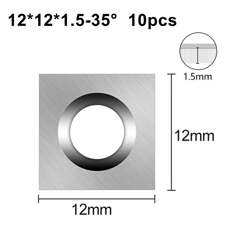 RSCI10B, Router Bit Replacement Cutter Accessories Set, 12x12x1.5mm, 35° Cutting Angle, Square Shape Tungsten Carbide, 10pcs