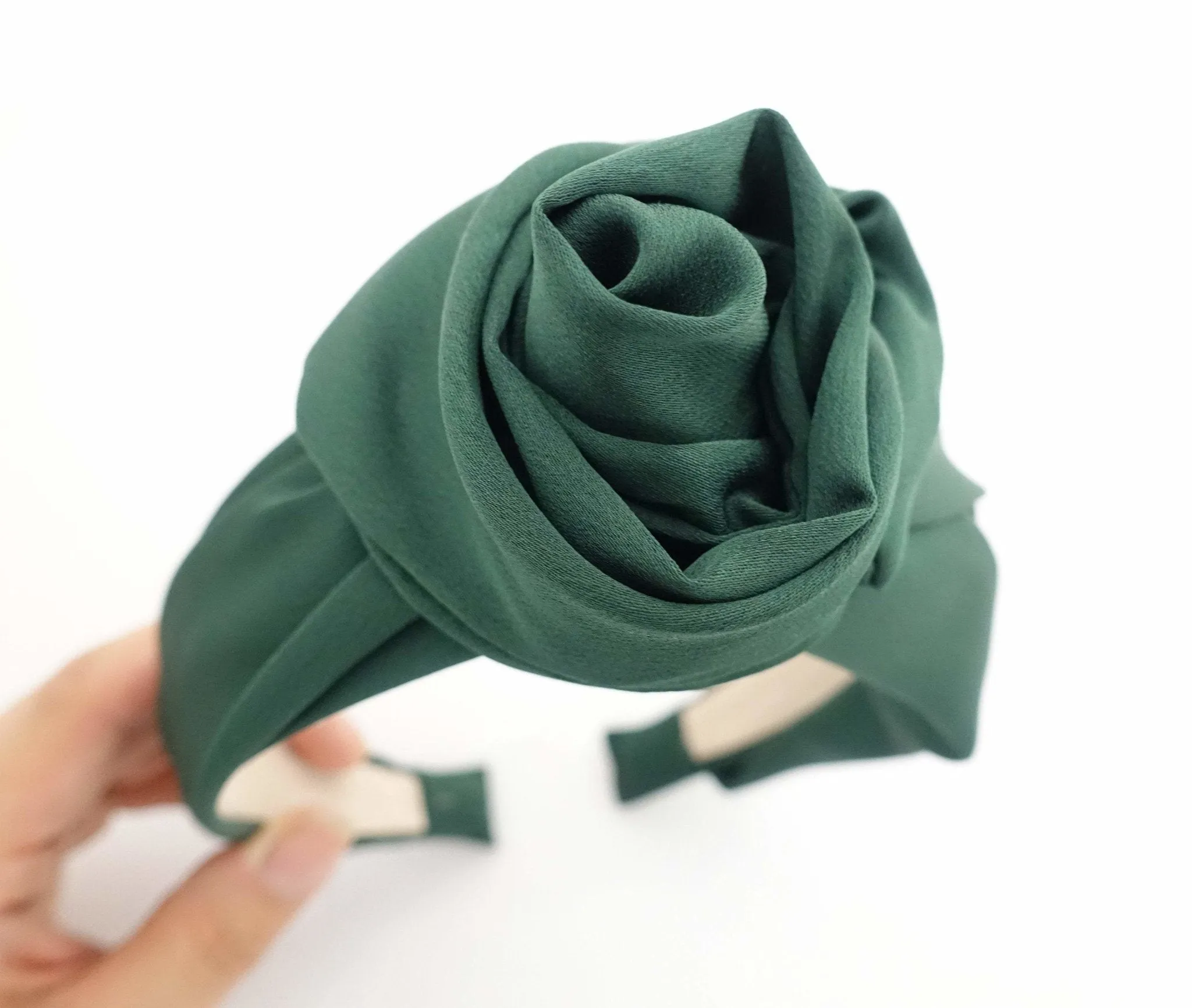 satin wired flower headband pretty hairband woman hair accessory