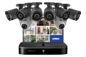 Security System with 6 Wireless Cameras, 2 Domes and Monitor