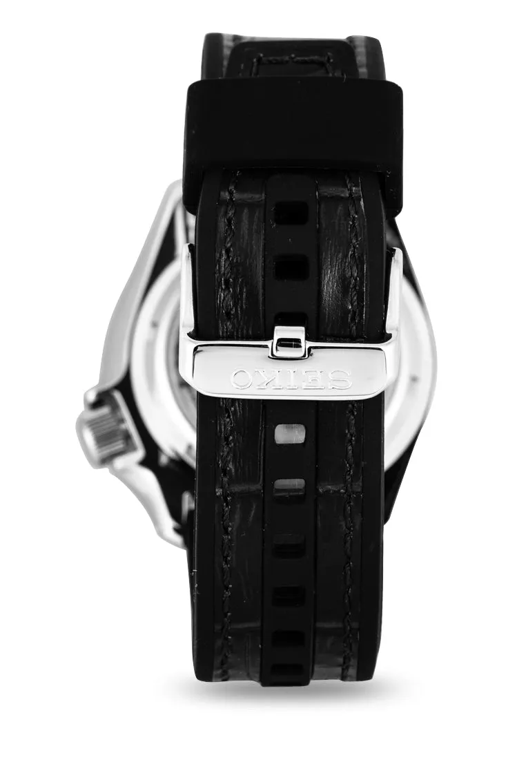 Seiko 5 SRPD55K2 Sports  Black Leather Strap Automatic Watch for Men