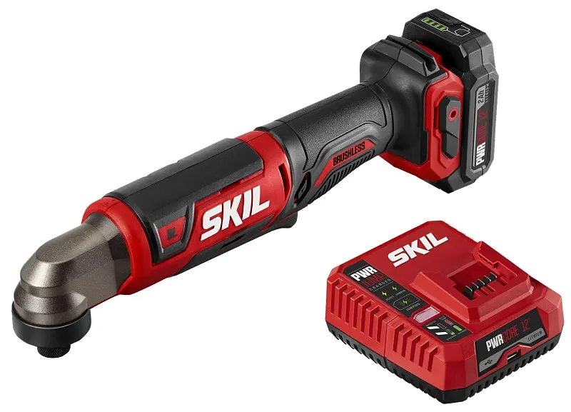 SKIL RI574502 Right Angle Impact Driver, Battery Included, 12 V, 2 Ah, 1/4 in Drive, Hex Drive, 3750 ipm :EA: QUANTITY: 1