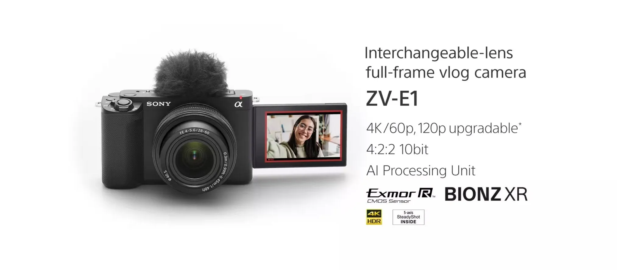 Sony ZV-E1 Mirrorless Camera (White, Body Only)