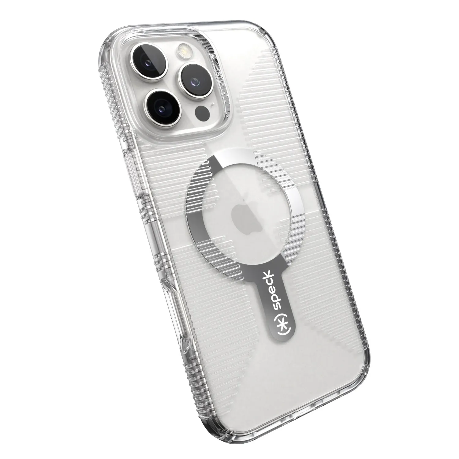 Speck Gemshell Grip MagSafe Case - Apple iPhone 16 Pro Max - Clear & Chrome (SPK150733-5085)