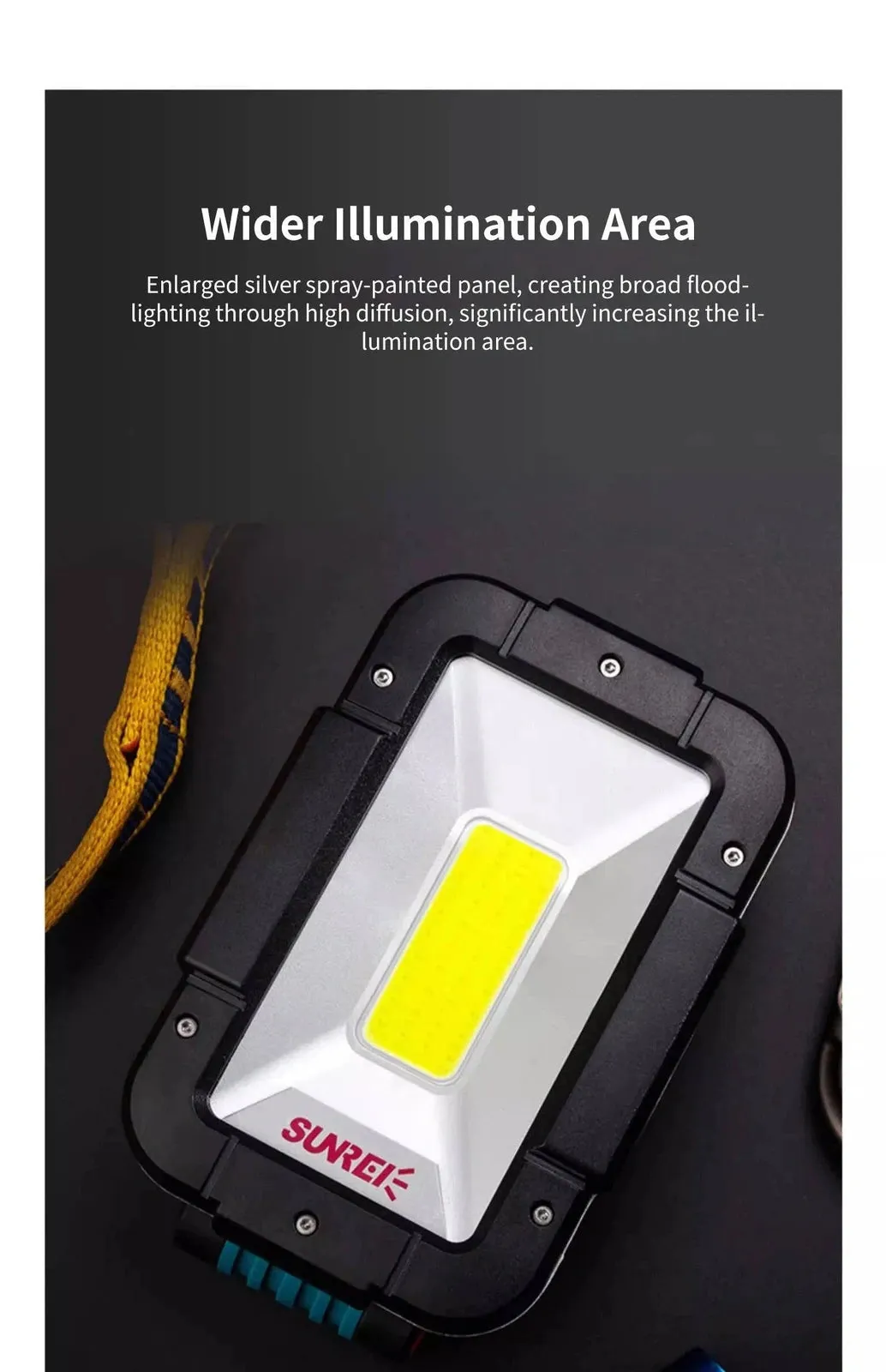 SUNREI V380 V1000  LED Work Light Auto Repair And Repair Super Bright Strong Light Camping Light Emergency Light Outdoor