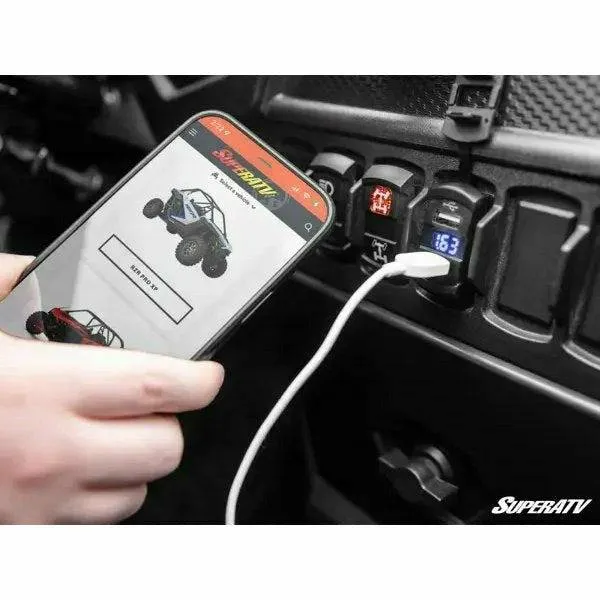 SuperATV UTV Dual USB Charger with Voltmeter