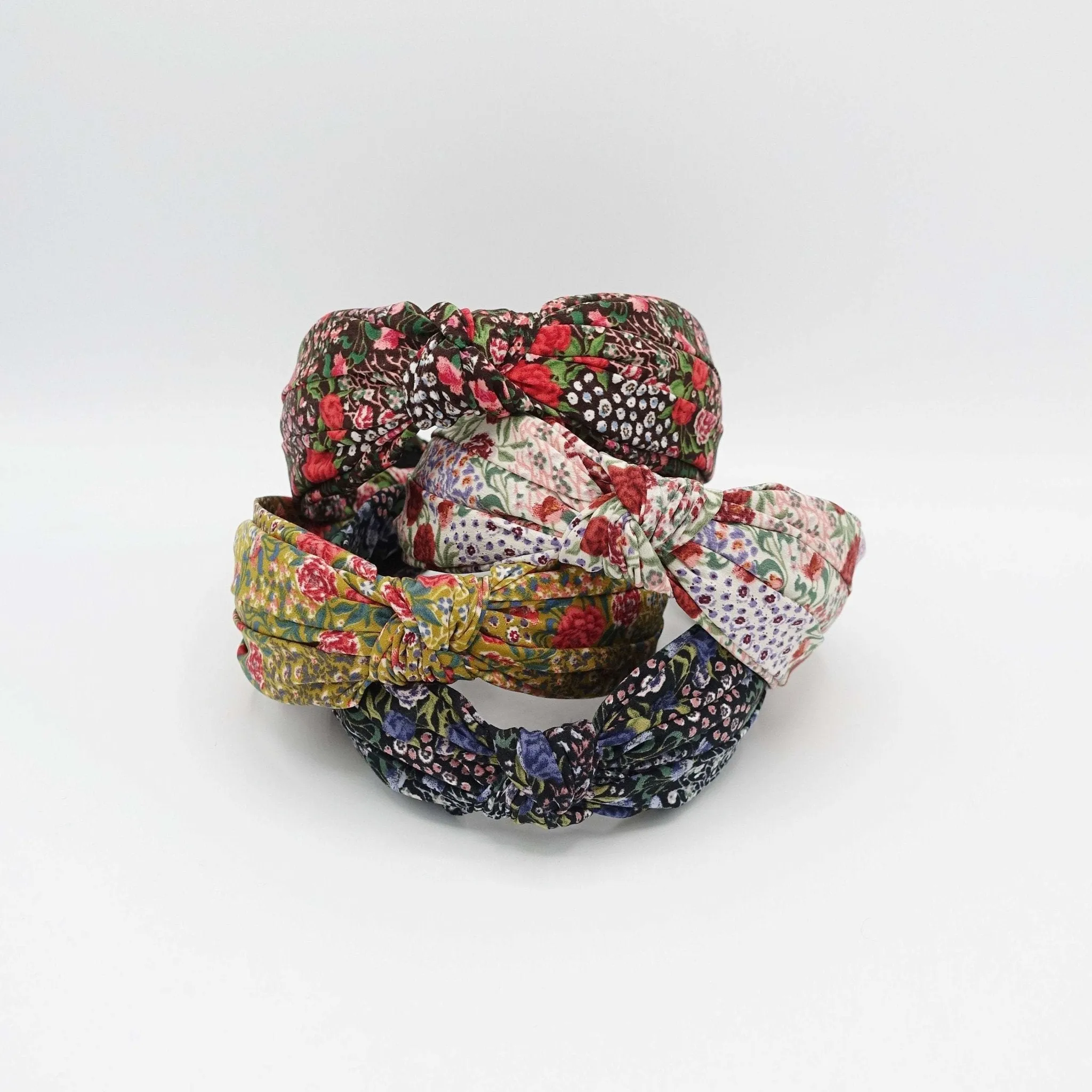 tiny floral headband colorful top knot hairband for women