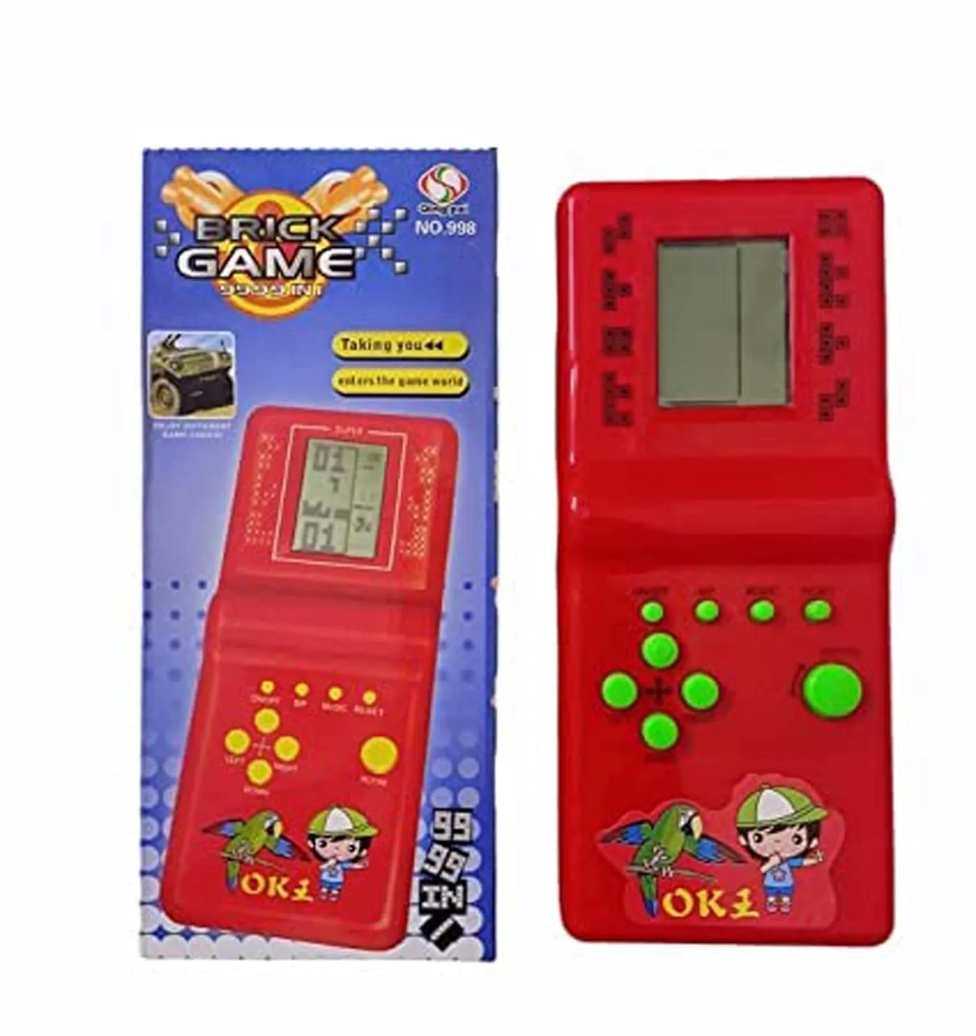 Toy King Video Game Hand held Brick Game 9999 in 1 Famous Handy Portable Indoor and Outdoor Video Game, Best Gift for Children