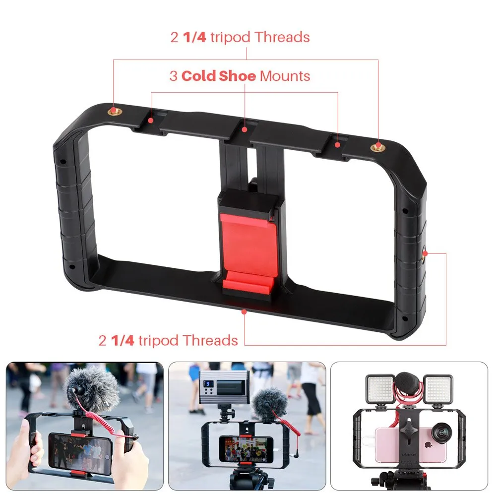 Ulanzi U Rig Pro Phone Video Stabilizer - Filmmaking Case Smartphone Video Rig Grip Tripod Mount for Videomaker Film-Maker Video-grapher Compatible for iPhone Xs XS Max XR iPhone X 8 Plus Samsung