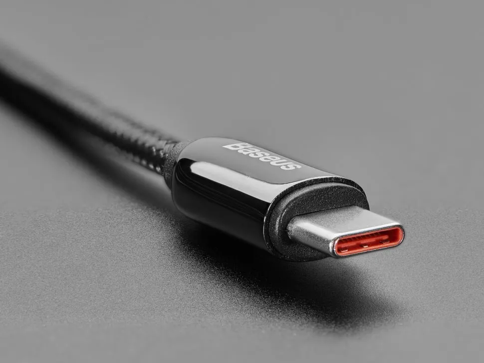 USB C to USB C Cable w/ 100W Watt Display - 2 meter Black Woven