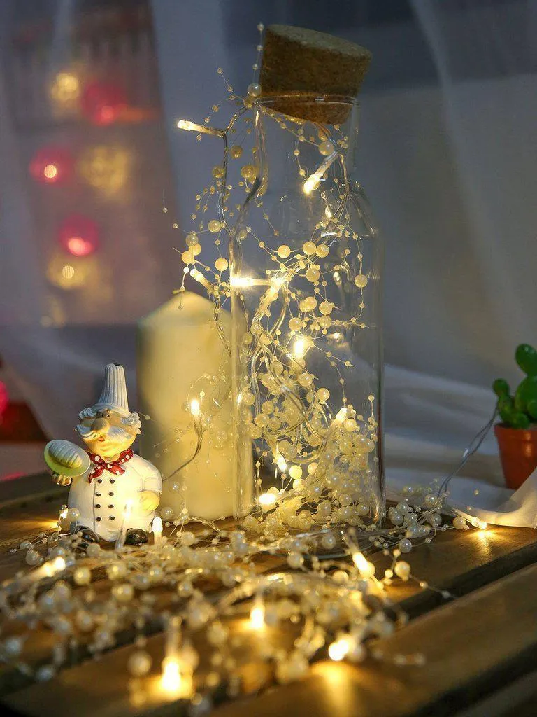 USB Charger Faux Pearl String Light