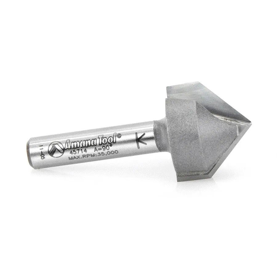 V Groove Router Bit | 90°x 3⁄4 Dia x 5⁄8 x 1⁄4" Shank | 45714 | 738685857144