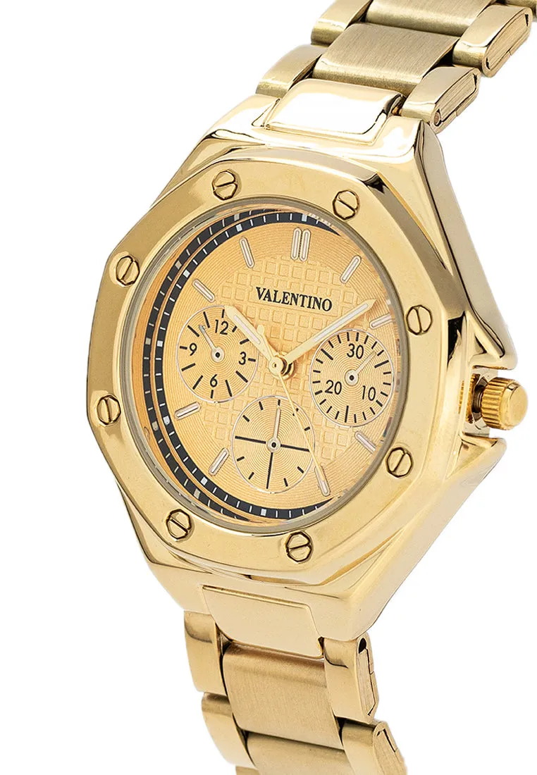 Valentino 20122470-GOLD DIAL Stainless Steel Strap Analog Watch for Women