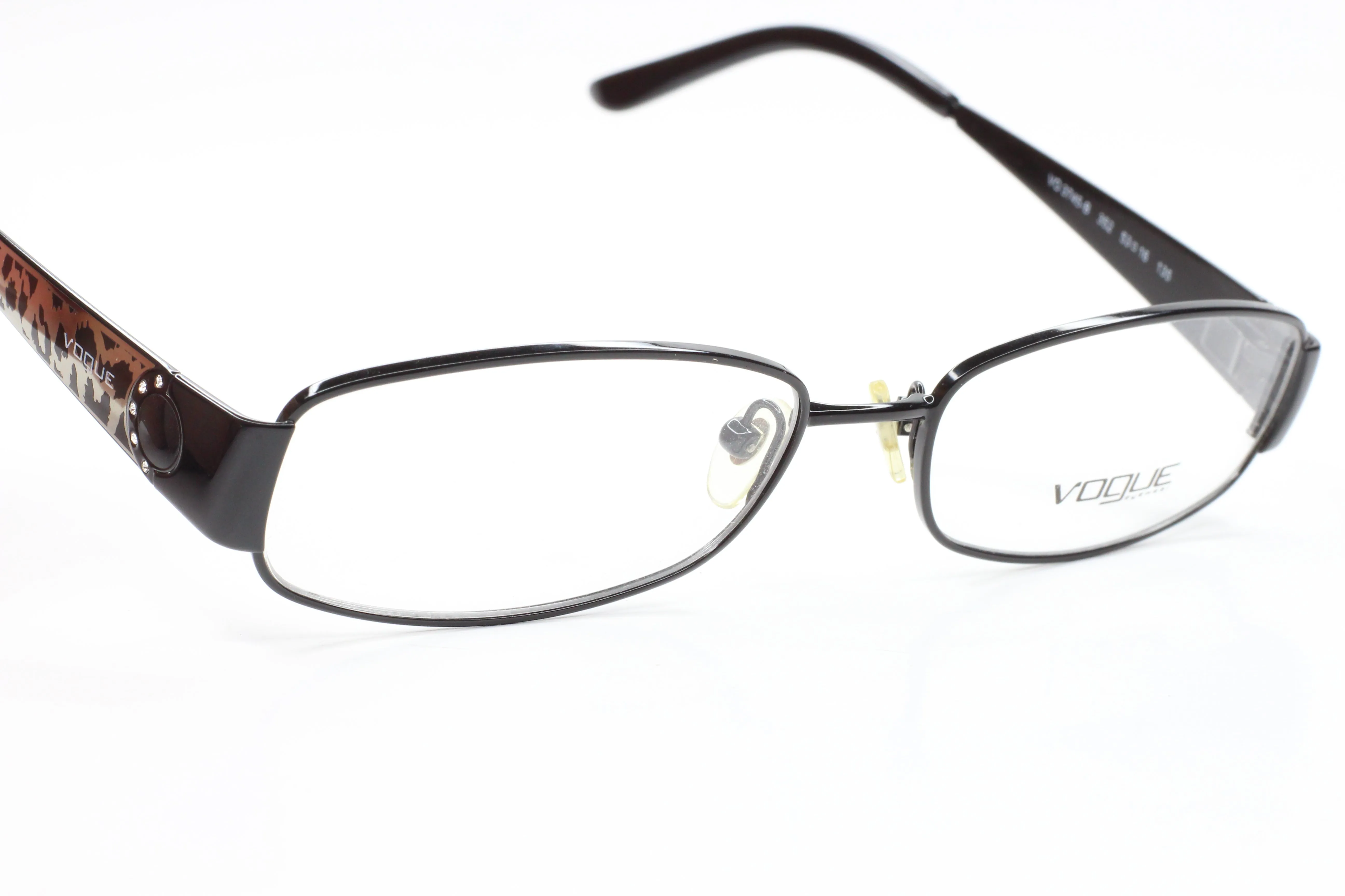 Vogue VO3745-B 352 Black/Silver Chip Style Paint Designer Eyeglasses