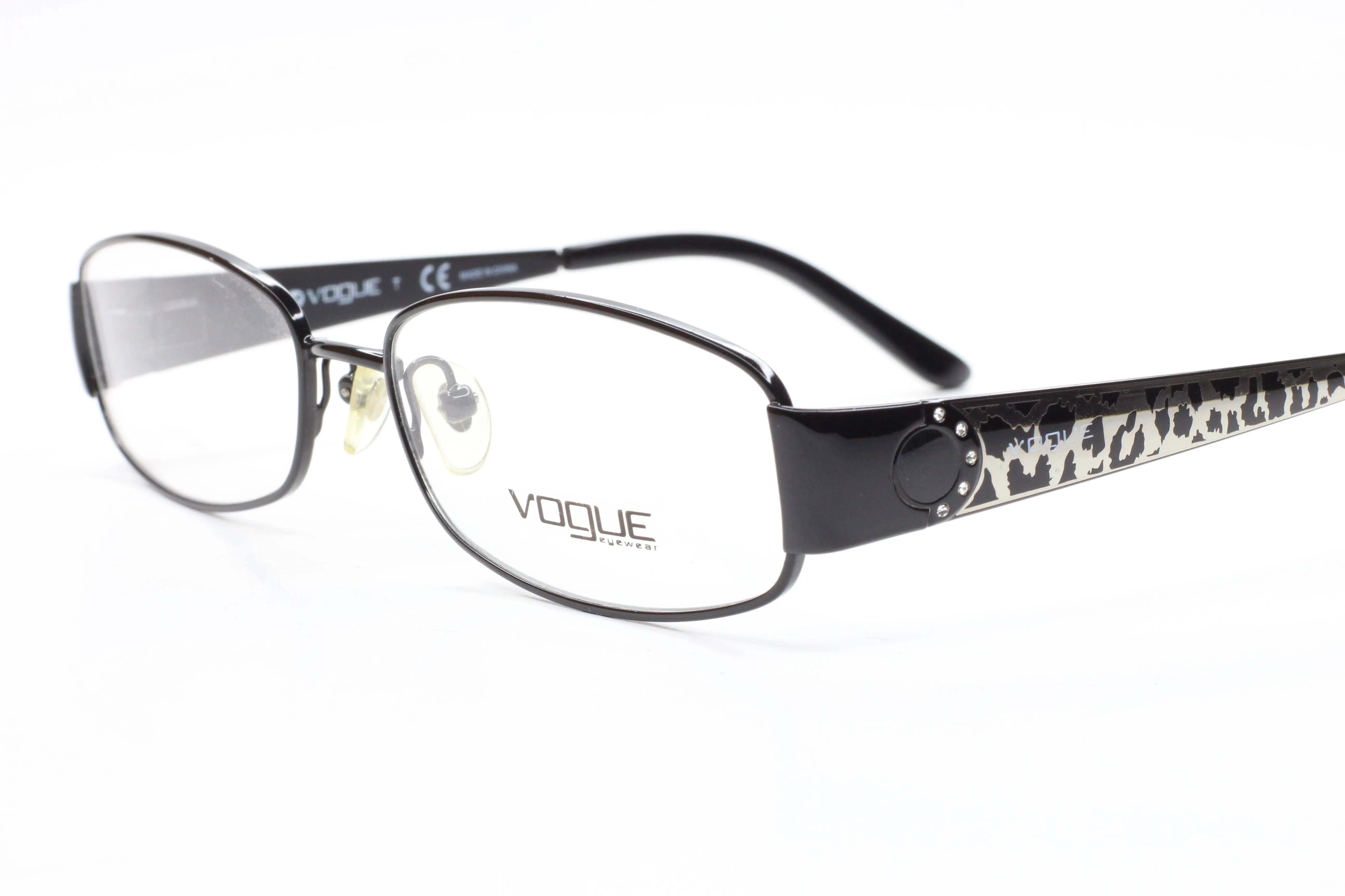 Vogue VO3745-B 352 Black/Silver Chip Style Paint Designer Eyeglasses