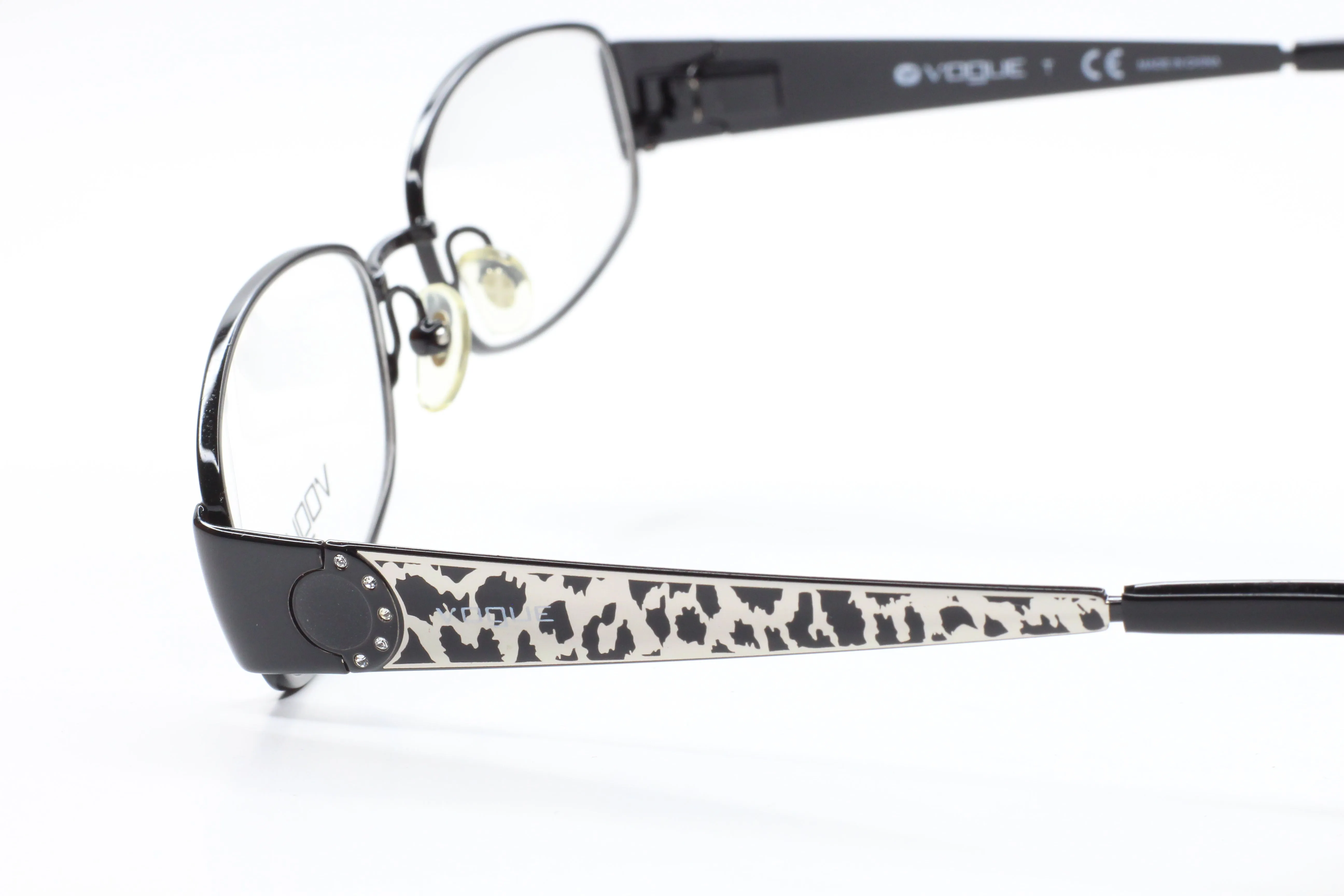 Vogue VO3745-B 352 Black/Silver Chip Style Paint Designer Eyeglasses