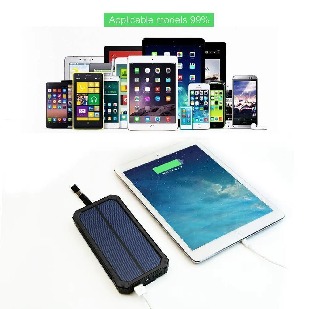 Waterproof Portable Solar Powered Phone /Battery Charger On The Go ! (20000mAh)