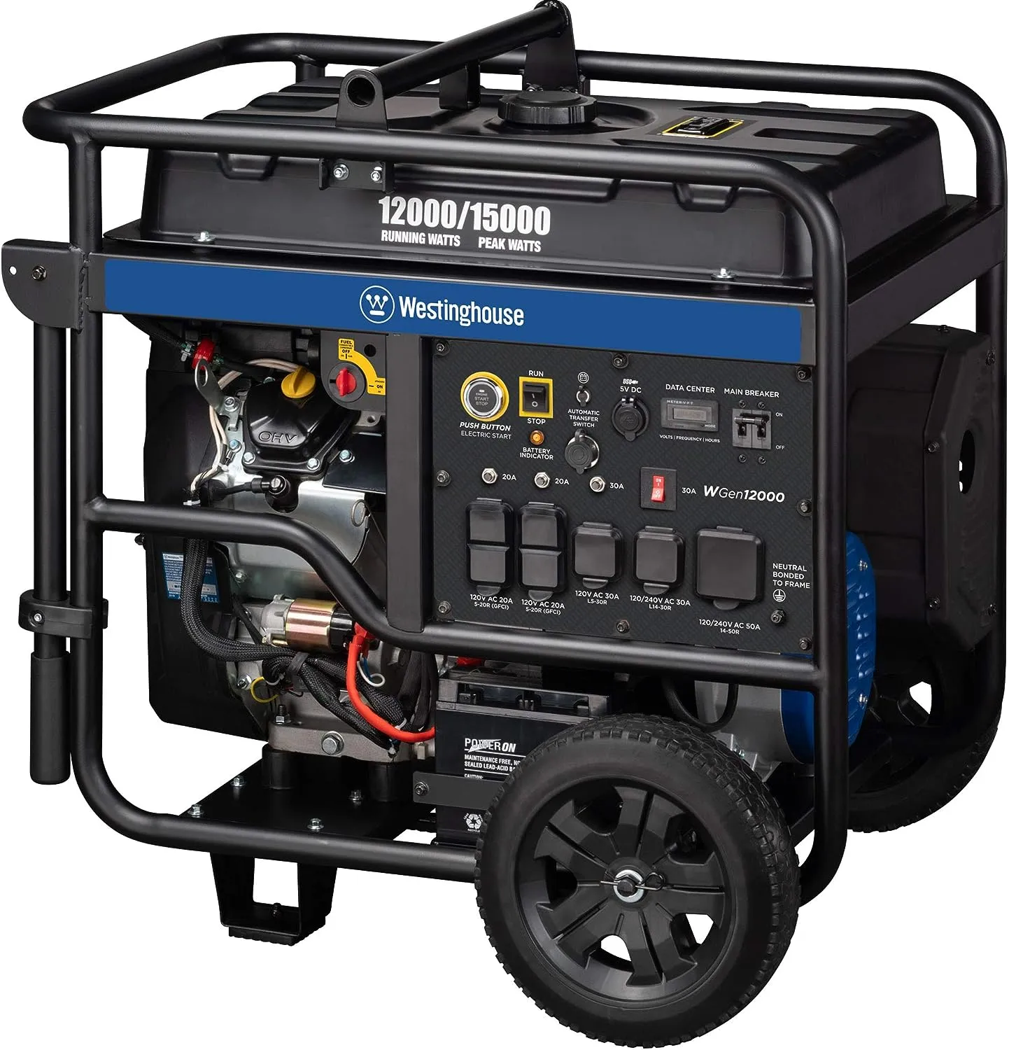 Westinghouse WGen12000c Generator 12000W/15000W 50 Amp Remote Start Gas with CO Sensor New