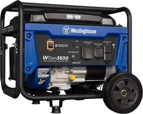 Westinghouse WGen3600 Generator 3600W/4650W 30 Amp Recoil Start Gas New