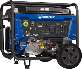 Westinghouse WGen7500c Generator 7500W/9500W 30 Amp Remote Start Gas with CO Sensor New