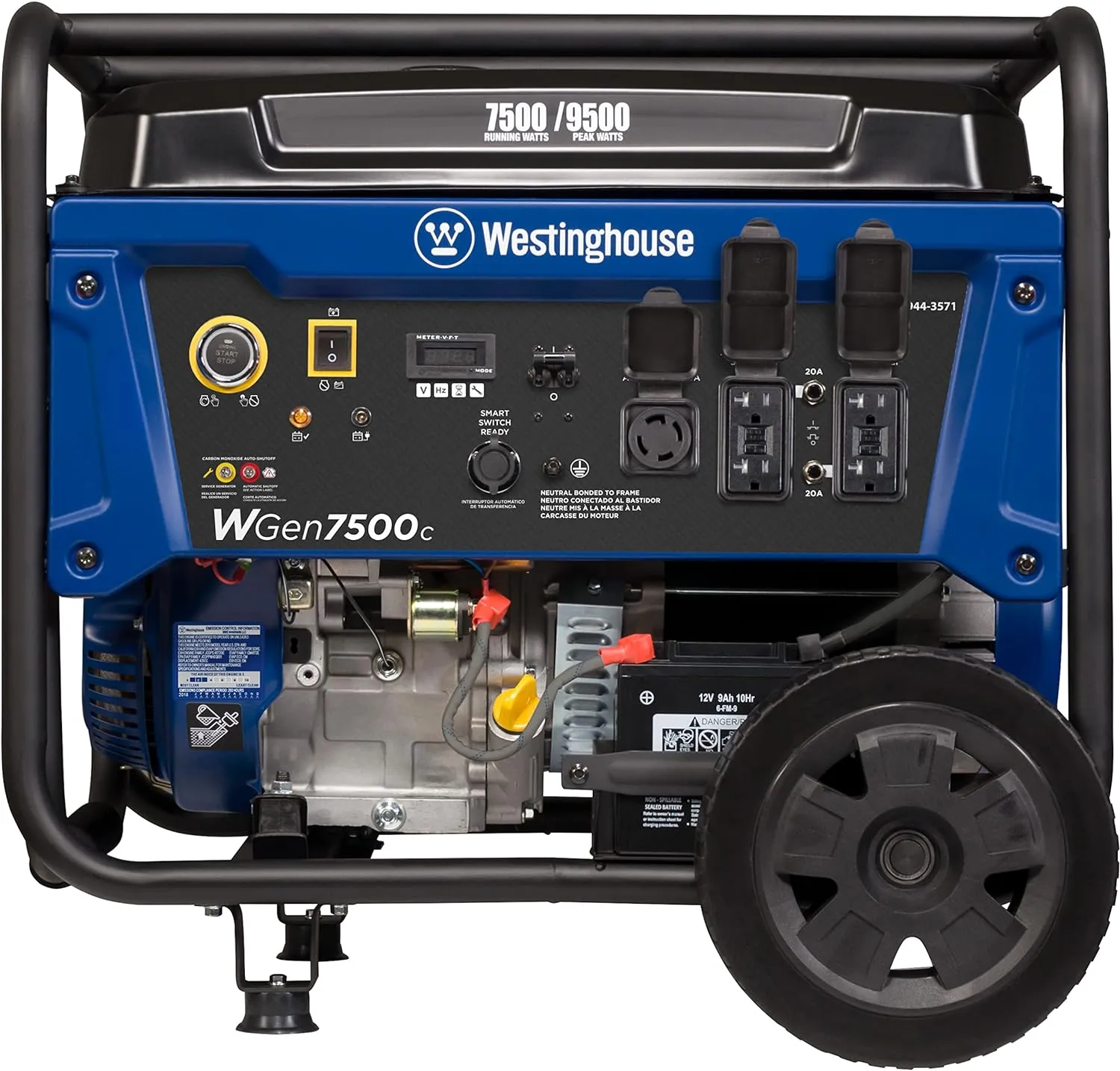 Westinghouse WGen7500c Generator 7500W/9500W 30 Amp Remote Start Gas with CO Sensor New