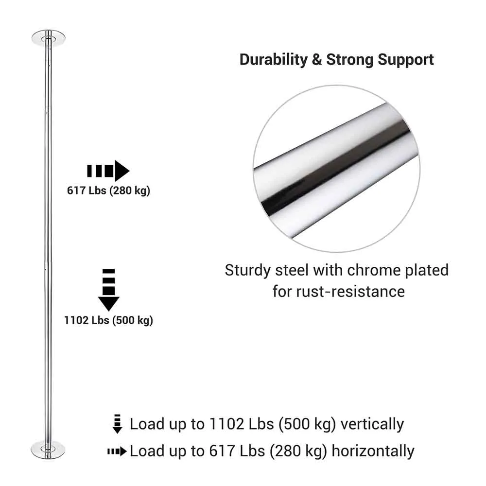 Yescom 10.8ft Spinning Pole Dancing Exercise Fitness Pole for Home